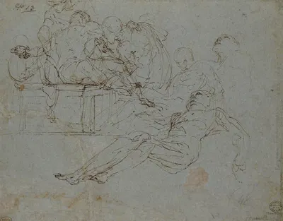 Studies for the Burial of Christ by Ferraù Fenzoni — digital art print download