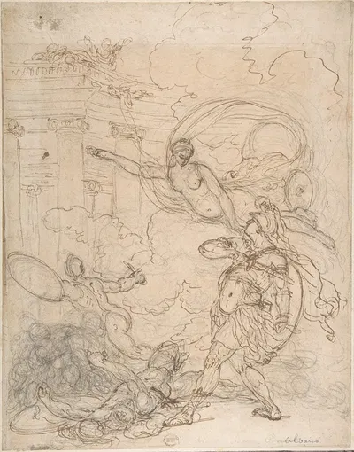 Goddess Inciting a Warrior by Francesco Albani, 1578–1660 — digital art print download
