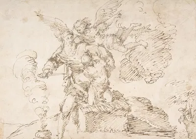 Abraham about to Sacrifice Isaac by Франческо Фраканцано — digital art print download