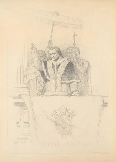 Pope Pius IX Imparting the Blessing Urbi et Orbi by François-Léon Benouville, 1847 — digital art print download