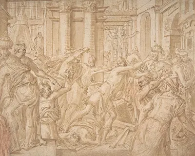 Christ Driving the Money Changers from the Temple by Франс Флорис — digital art print download