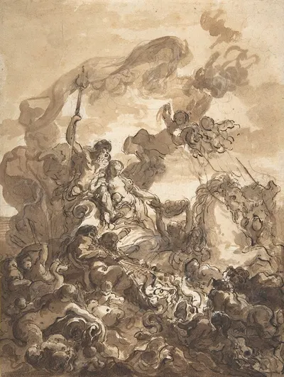 Allegory of Fishery; Neptune and Amphitrite by Gabriel-François Doyen, 1768 — digital art print download