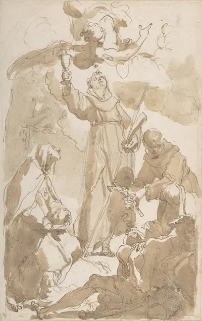 Saint Margaret of Cortona, Saint James of the March, and Saint Didacus by Гаэтано Гандольфи, 1734–1802 — digital art print…