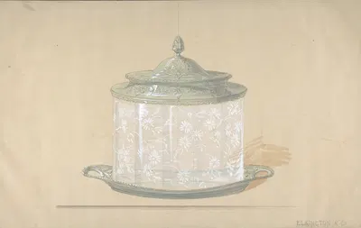 Design for a Glass Box with a Silver Base and Cover by George Richards Elkington — digital art print download
