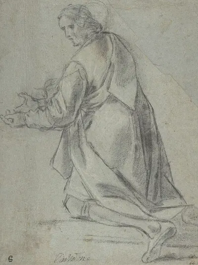 Kneeling Youth Facing Left by Giacomo Cavedone, 1577–1660 — digital art print download