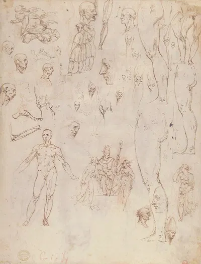 Figure Studies by Giovanni Ambrogio Figino, 1548–1608 — digital art print download