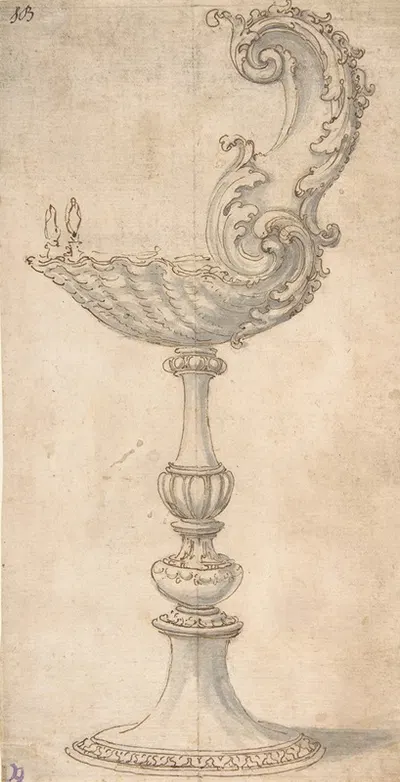 Design for a Cup or Reliquary Composed of a Shell and S-Volute by Giovanni Battista Foggini, 1652–1725 — digital art print…