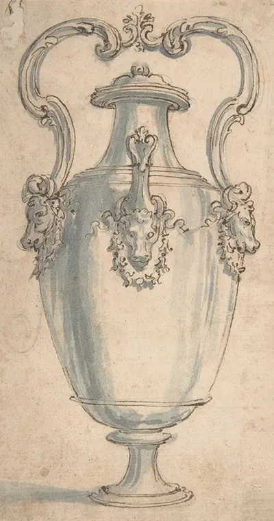 Design for a Ewer with Bull's Heads under the Handels and Spout by Giovanni Battista Foggini, 1652–1725 — digital art print…