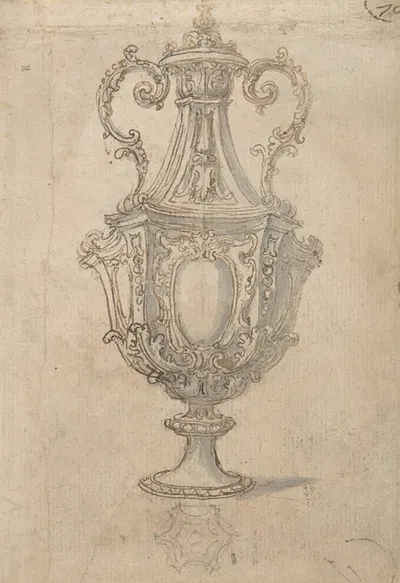 Design for a Vase with a Cross-section of its Neck by Giovanni Battista Foggini, 1652–1725 — digital art print download