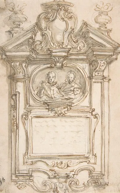 Design for an Epitaph by Giovanni Battista Foggini, 1652–1725 — digital art print download