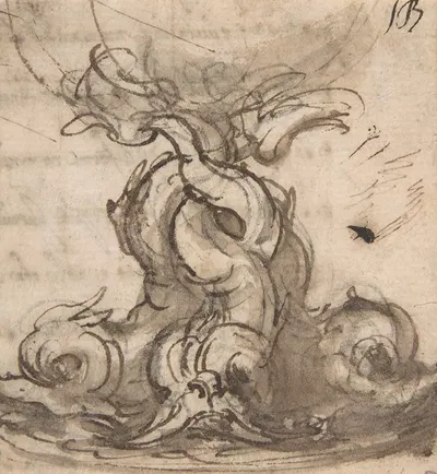 Design for the Base of a Vessel with Three Dolphins by Giovanni Battista Foggini, 1652–1725 — digital art print download