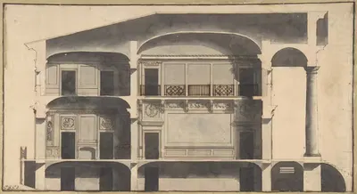 Секция дома с портиком, вид справа by Джованни Баттиста Гальяни, 1750–1850 — digital art print download