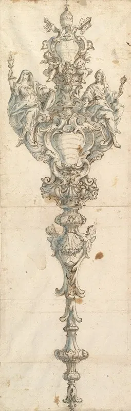 Design for a Mace by Giovanni Giardini, 1646–1722 — digital art print download