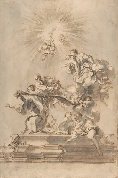 The Ascension of the Virgin by Gregorio de' Ferrari, 1647–1726 — digital art print download