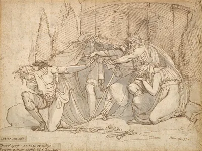 Oedipus at Colonus, Cursing his Son Polynices by Henry Fuseli, 1777 — digital art print download