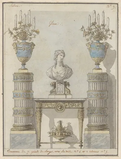 Wall Elevation for a Salon by Jean Démosthène Dugourc — digital art print download