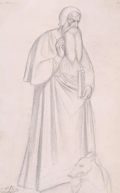 Figure Study after Andrea di Bonaiuto, S. Maria Novella, Florence by Жан-Ипполит Фландрен — digital art print download