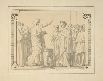 Melchizedek Presenting Abraham with Bread and Wine by Жан-Ипполит Фландрен — digital art print download