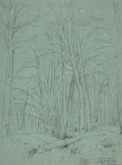 Forest View Near Fontainebleau by Жан-Поль Фландрен — digital art print download