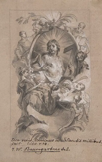 Christ in Glory by Иоганн Вольфганг Баумгартнер — digital art print download