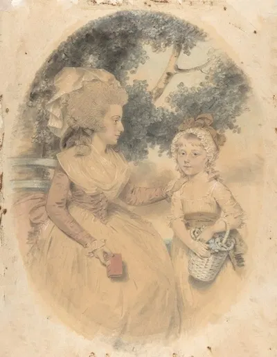 Mrs. Morgan and her Child by Джон Даунман, 1785 — digital art print download