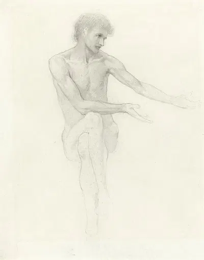 Study for the central figure of passing days by Джон Мелхуиш Страдвик — digital art print download
