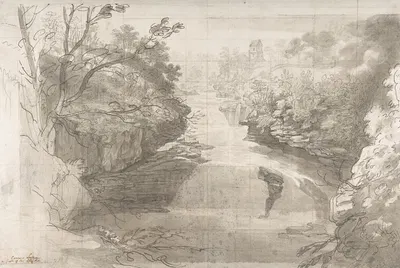 Corra Linn, the Falls of the Clyde by Джозеф Фарингтон, 1788 — digital art print download