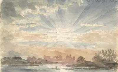 Landscape with Rising Sun by Joseph Michael Gandy, 1828 — digital art print download