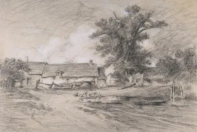 Farmyard with Ducks by Jules Dupré — digital art print download