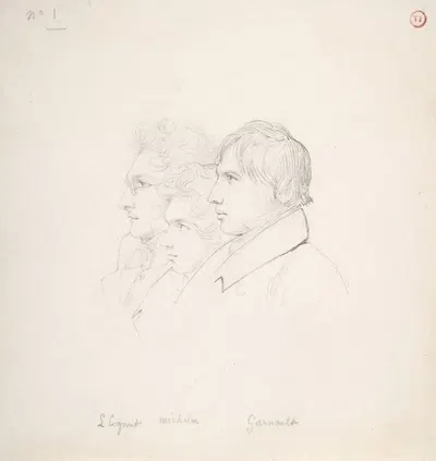 The Prix de Rome Winners of 1817; Léon Cogniet, Achille Michallon and Antoine Garnaud by Леон Когнье, 1817 — digital art…