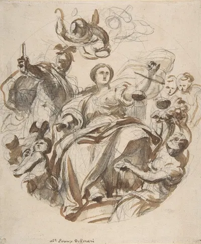 Study of Justice Dispensing Rewards to the Arts by Lorenzo De' Ferrari, 1680–1744 — digital art print download