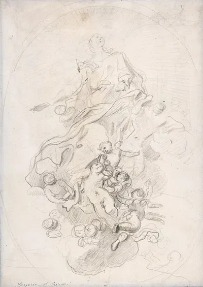 The Assumption of the Virgin by Lorenzo De' Ferrari, 1680–1744 — digital art print download