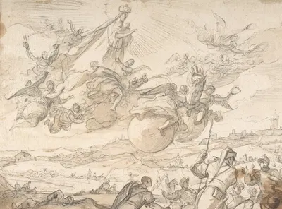 The Virgin Intervening during a Siege of Madrid by Luca Giordano — digital art print download