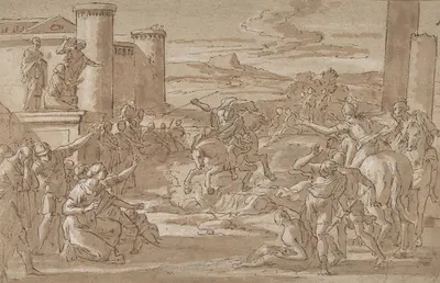 Marcus Curtius Leaping into the Chasm by Luigi Garzi, 1638–1721 — digital art print download