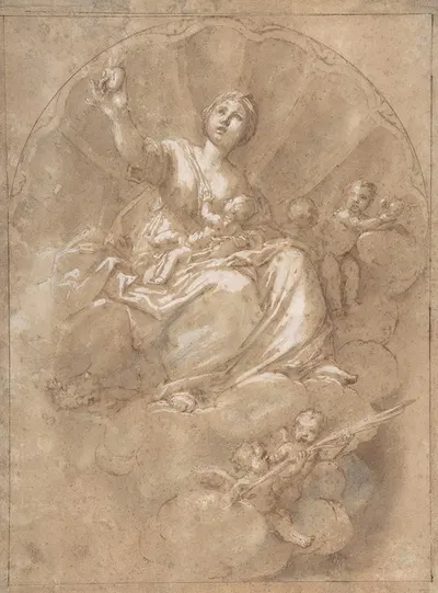 Allegorical Figure of Charity by Marcantonio Franceschini — digital art print download