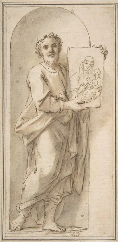 Saint Luke Holding a Painting of the Virgin and Child. by Marcantonio Franceschini, 1648–1729 — digital art print download