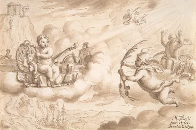 Allegory of Art and Knowledge with the Coat-of-Arms of Hans Wilpert Zoller by Mathais Füssli the Youngest, 1694 — digital…