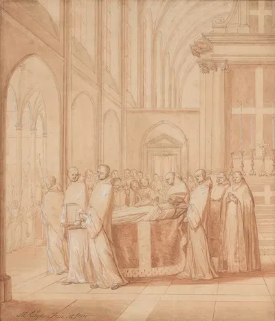 Feuillant monks carry the bier with the body of Jean de la Barrière by Matthieu Elias — digital art print download