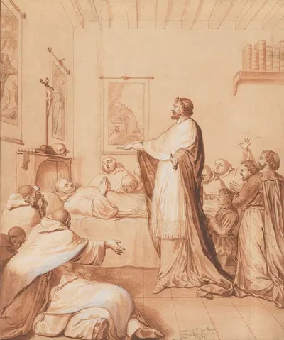 The Blessed Abbot, near death, receives the blessing of the pope, who sends for this purpose Cardinal d'Ossat, a close…