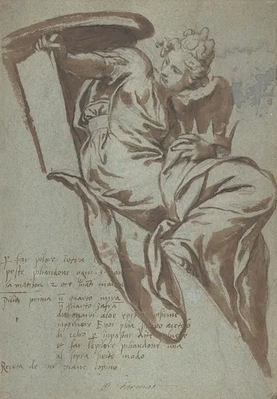 Winged Female Figure Holding a Tablet and a Crown by Паоло Фаринати, 1524–1606 — digital art print download