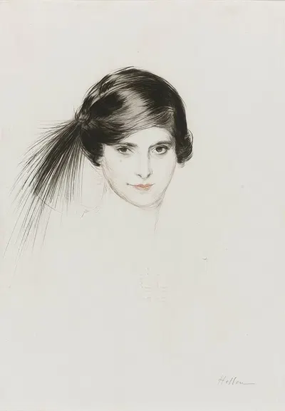 Head of Helena Rubinstein With Egret Feathers by Поль Сезар Элью — digital art print download