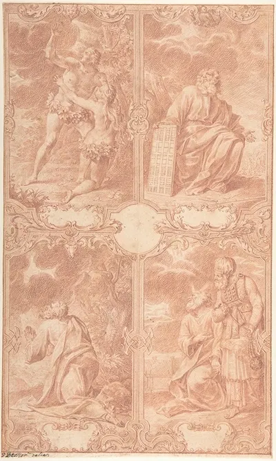 Four Scenes from the Old Testament by Paul Decker the Younger — digital art print download