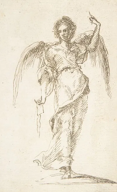Standing Figure of an Angel by Pedro Duque y Cornejo — digital art print download