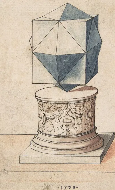 Perspectival Drawing of a Column Base with Geometrical Form by Петер Флётнер, 1528 — digital art print download