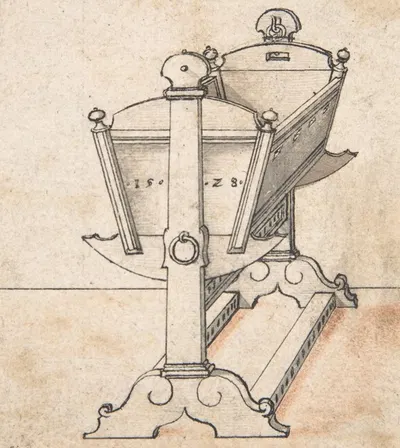 Perspectival Drawing of a Cradle by Петер Флётнер, 1500–1546 — digital art print download