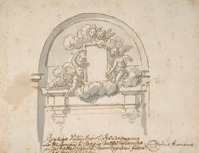 Angels Supporting a Frame by Pier Leone Ghezzi, 1674–1755 — digital art print download