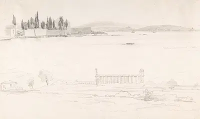 Studies of the Villa Cicerone at the Lago Lucrino near Naples and of the Temple at Paestum (Italy) by Пьер Луи Дюбурк —…