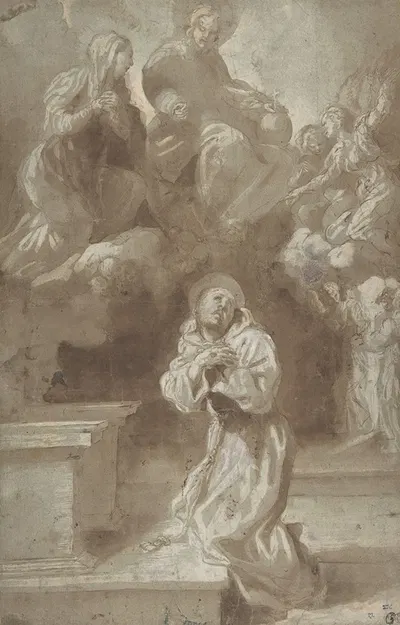Christ and the Virgin Appearing to Saint Francis by Pietro Faccini, 1562–1602 — digital art print download