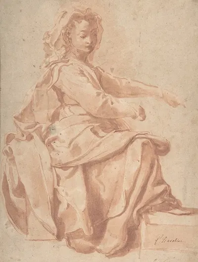 Seated Female Figure by Pietro Faccini, 1562–1602 — digital art print download