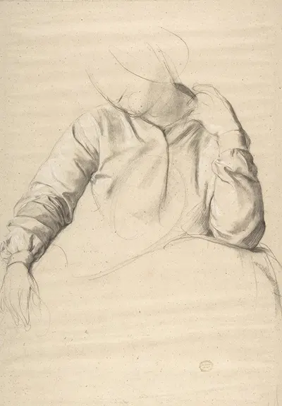Study of a Woman Seated by Romain Cazes — digital art print download